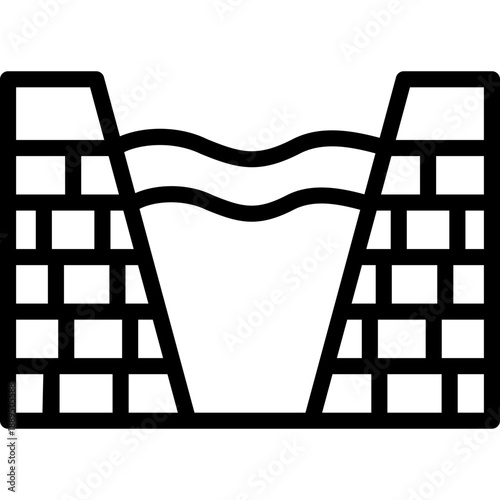 canal icon illustration design with outline