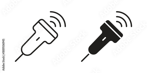 Ultrasound icon, line symbols on white background. EPS10
