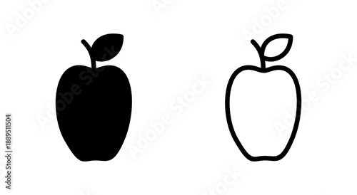 Apple icon symbol for apps and websites. Apple sign and symbols for web design.