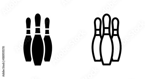 Bowling icon symbol for apps and websites. bowling ball and pin sign and symbol.