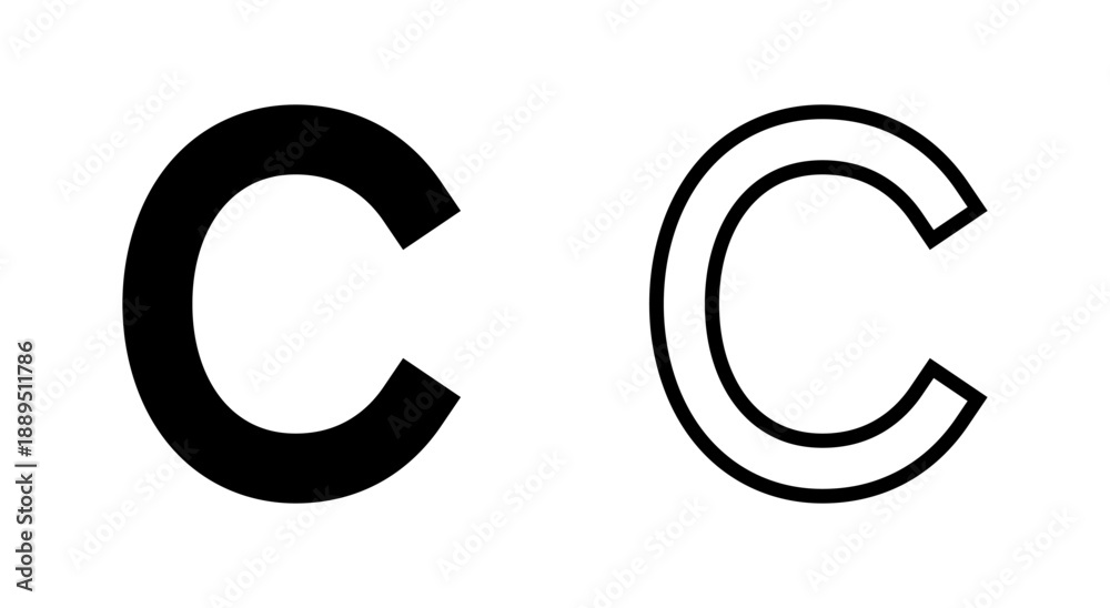 Fototapeta premium Copyright icon symbol for apps and websites. copyright sign and symbol