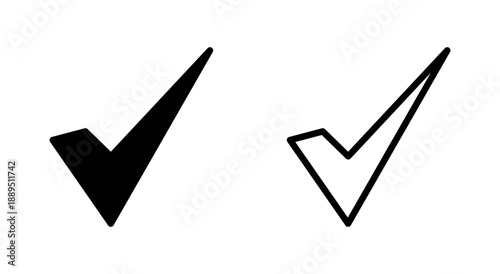 Check mark icon symbol for apps and websites. Tick mark sign and symbol