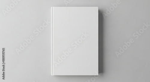 Minimalist blank white book mockup template for design presentation and branding.