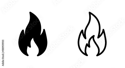 Fire icon symbol for apps and websites. fire sign and symbol