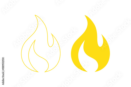 Fire red, flames icon set. Logo design fire. Vector illustration