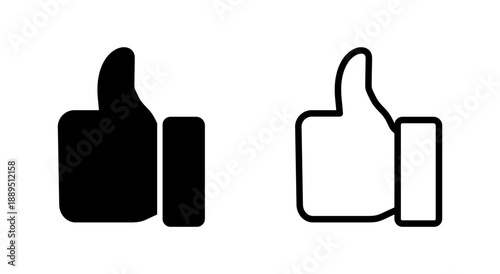 Like icon symbol for apps and websites. Thumbs up sign and symbol. Hand like
