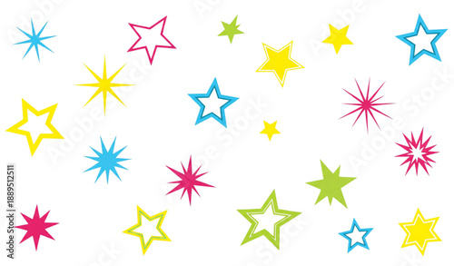 Decorative playful star vector background wallpaper isolated on transparent background