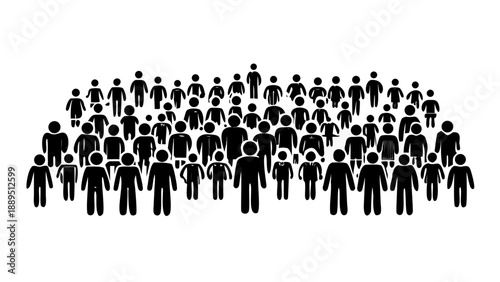 Diverse group of people icons in modern design