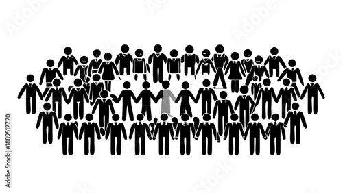 Diverse group of business professionals standing together in unity