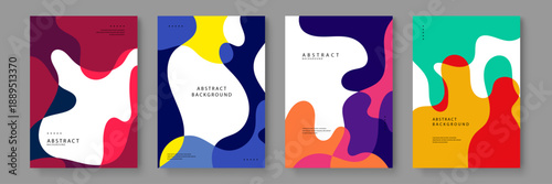 Modern abstract background featuring bold fluid shapes and professional creative layout