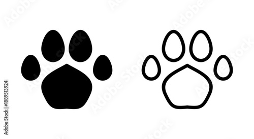 Paw icon symbol for apps and websites. paw print sign and symbol. dog or cat paw