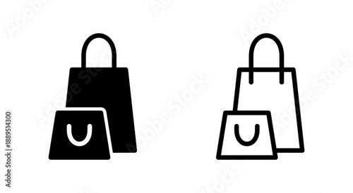 Shopping bag icon symbol for apps and websites. shopping sign and symbol