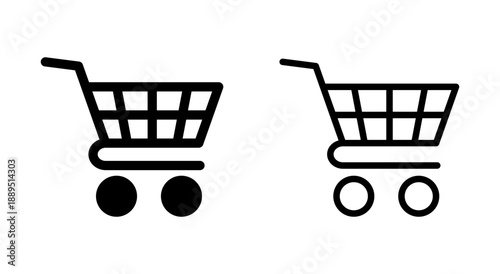 Shopping icon symbol for apps and websites. Shopping cart sign and symbol. Trolley icon