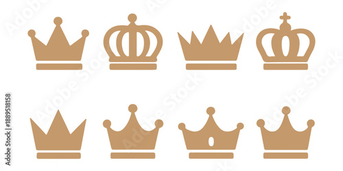 Crown icon set. Royal crown symbol collection. line crown icon. vector illustration