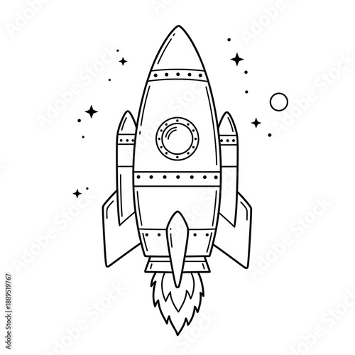 Rocket Ship amidst Stars