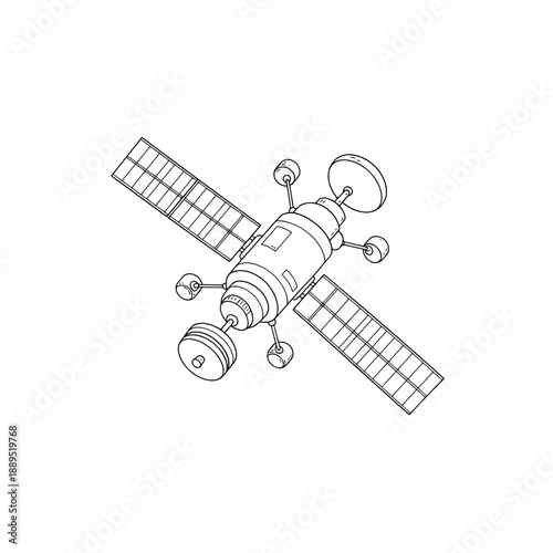 Line art of a satellite