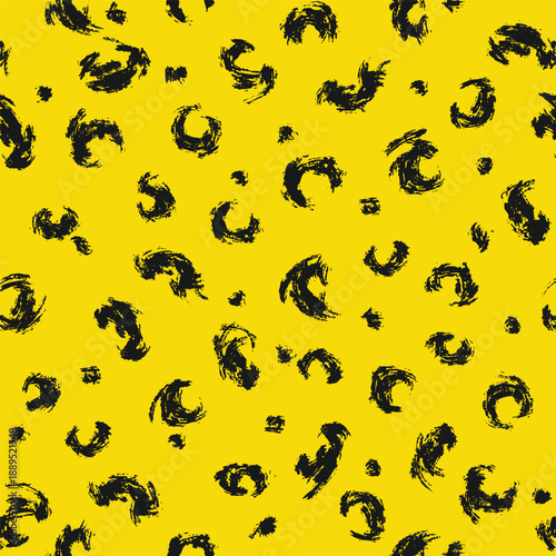 Leopard Print seamless grunge texture with hand-drawn background. Abstract decorative illustration, isolated background, suitable for textile pattern design, fabric, printing, and surface design.