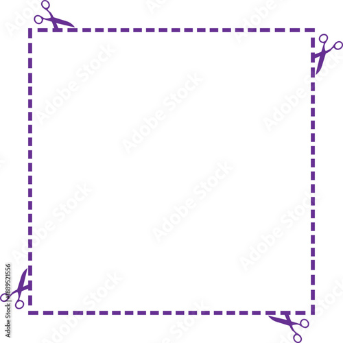 scissor cutting guides paper border frame design