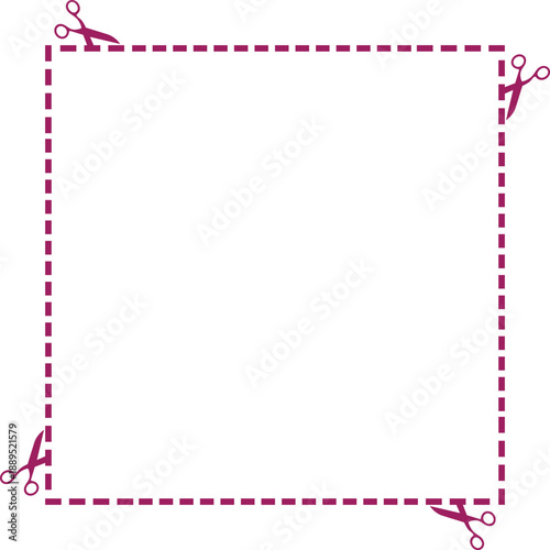 scissor cutting guides paper border frame design