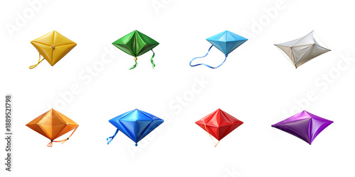 Collection of eight shiny diamond shaped diamond kite icons in various vibrant colors displayed neatly on transparent background Free Download Collection of eight shiny diamond shaped diamond kite icons in various vibrant colors displayed neatly on transparent background - GFXLoad
