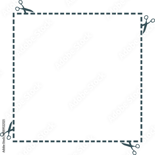 scissor cutting guides paper border frame design