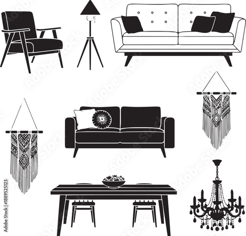 Black and white furniture and home decor interior black and white living room chair