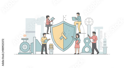 Teamwork and collaboration for digital security and data protection.