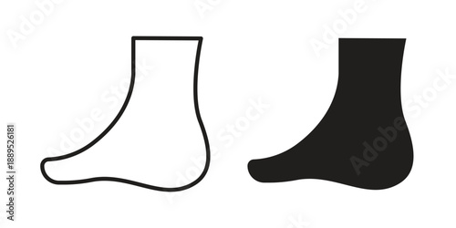 Foot side view icons suitable for infographics, websites and print media and interfaces. Line vector icon.
