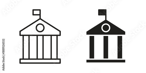 Government building icons suitable for infographics, websites and print media and interfaces. Line vector icon.