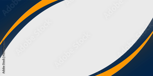 Professional abstract background with curved shapes in white, navy blue, and orange. vector Eps 10