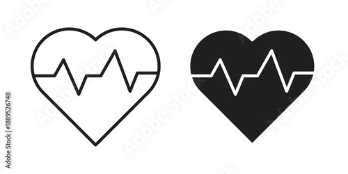 Heart rate monitor icons suitable for infographics, websites and print media and interfaces. Line vector icon.
