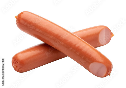 Two hot dogs crossed isolated on transparent background