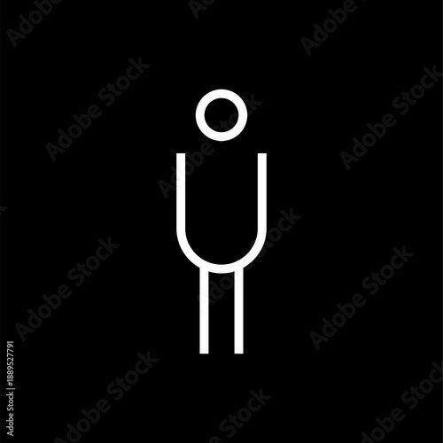 Male Restroom Sign Icon, Men Toilet Symbol for Public Building Signage