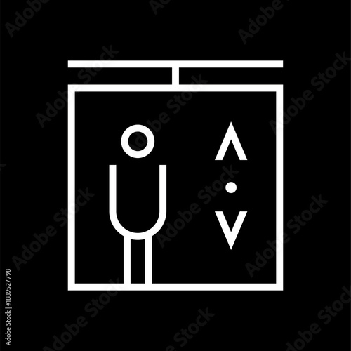 Elevator Sign Icon, Lift Symbol for Public Building Wayfinding Signage