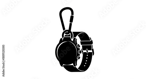 Smartwatch with Carabiner Clip Accessory.