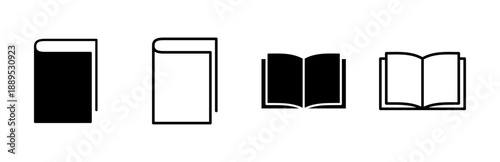 Book icon set. open book icon vector. ebook icon