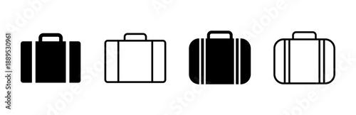 Briefcase icon set. suitcase icon. luggage symbol.