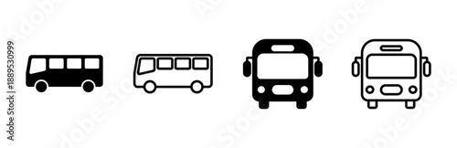 Bus icon set. bus vector icon