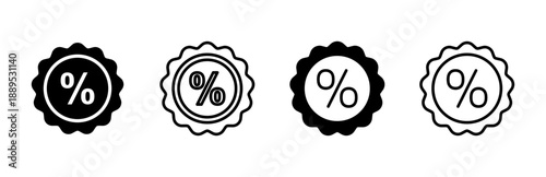 Discount icon set. Discount tag icon.