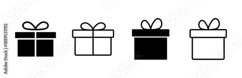 Gift icon set. gift vector icon. birthday gift