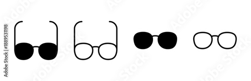 Glasses icon set. Glasses vector icon