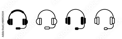Headphone icon set. Headvector icon symbols