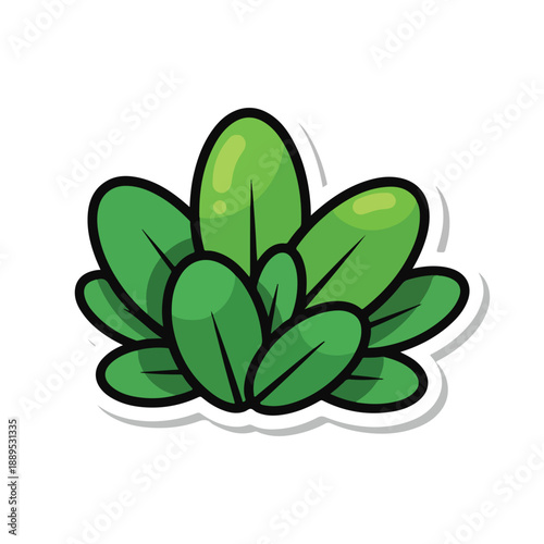A cartoonish green succulent plant
