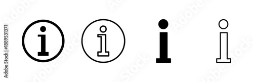 Info sign icon set. about us icon vector. Faq icon