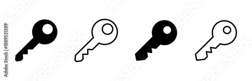 Key icon set. Key vector icon. Key symbol