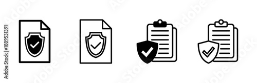 Insurance icon set. insurance symbol vector