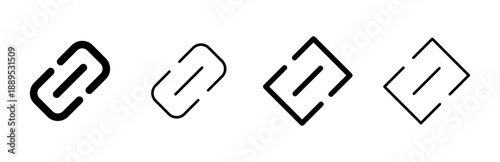 Link icon set. Hyperlink chain symbol.