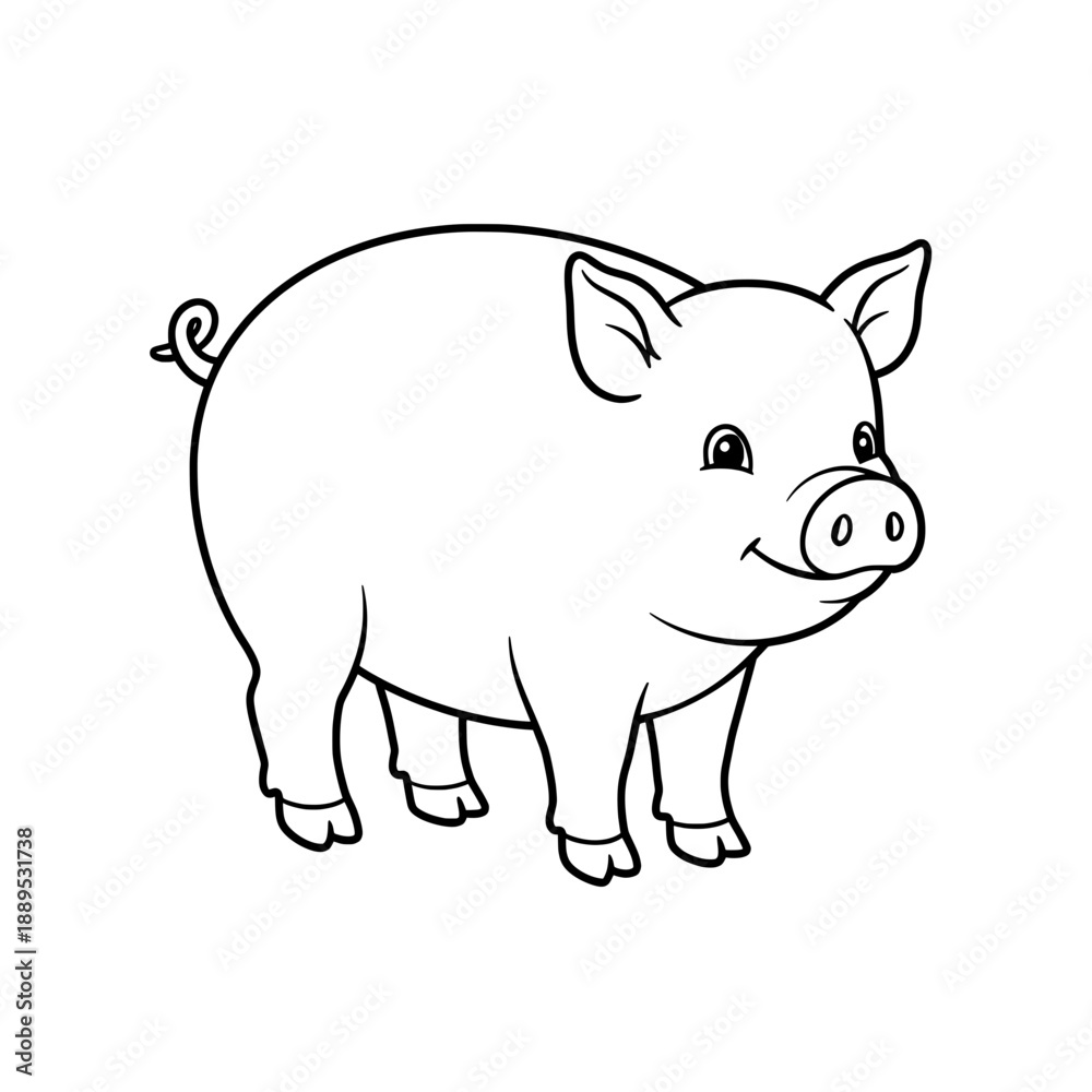 Obraz premium Cute Pig Outline