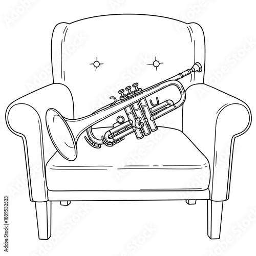 Trumpet on a chair