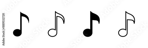 Music icon set. note music icon vector. tone icon